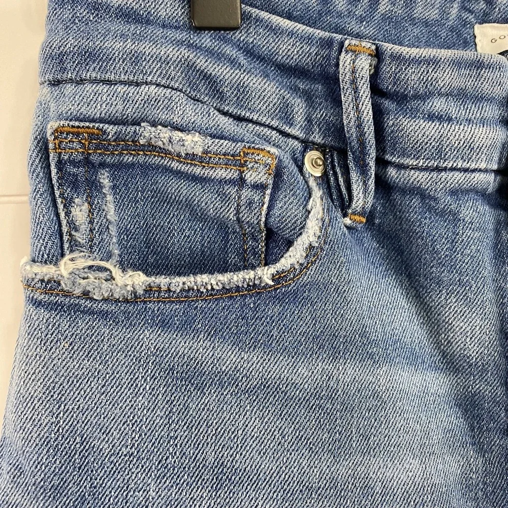 Good American Jeans Womens 4 27 Good Curve Straight Distressed Raw Hem Denim - Picture 4 of 16